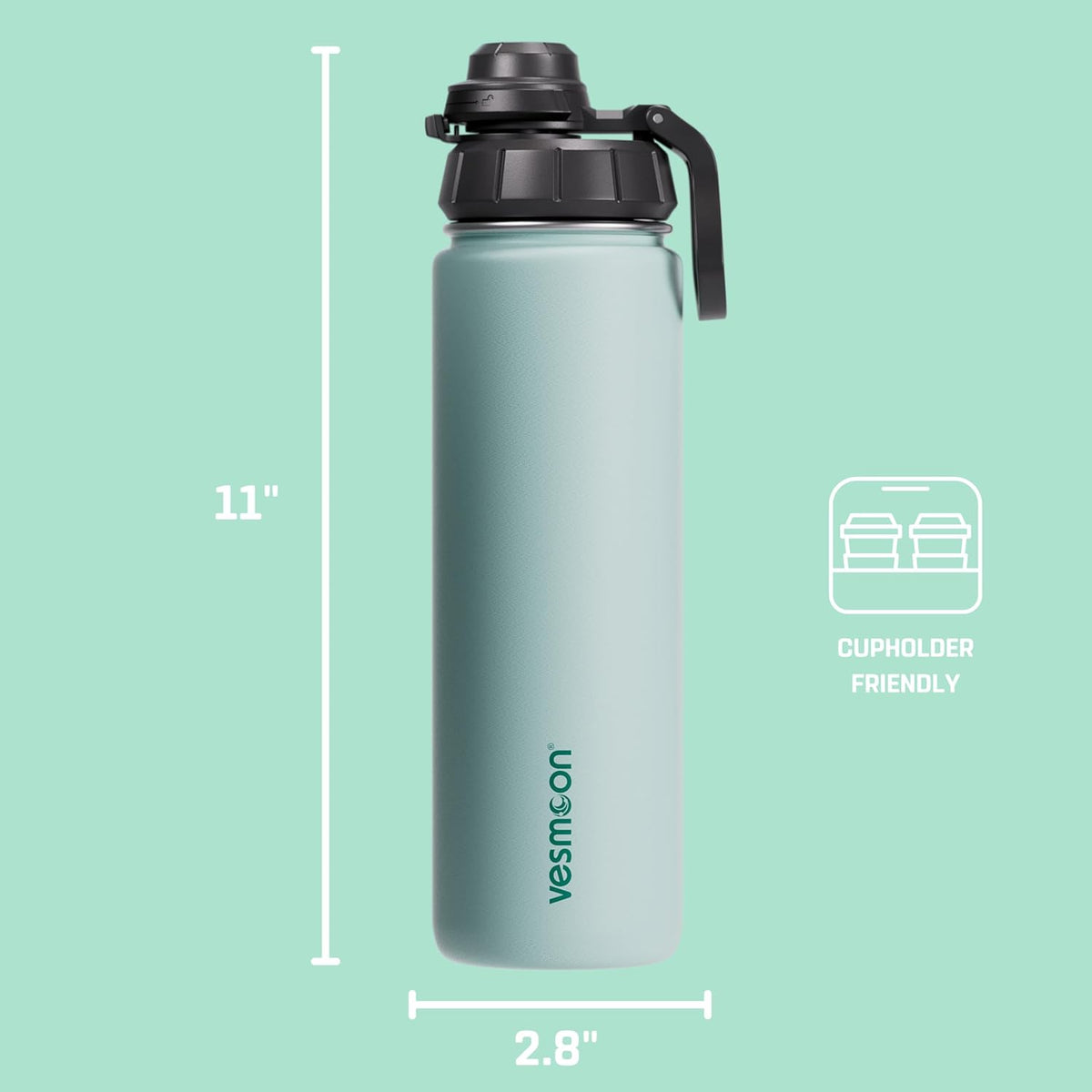 Vessence Tea Infuser Bottle - 24 Oz Insulated Loose Leaf & Fruit Infuser Bottle | Leak Proof with FlowSip Lid