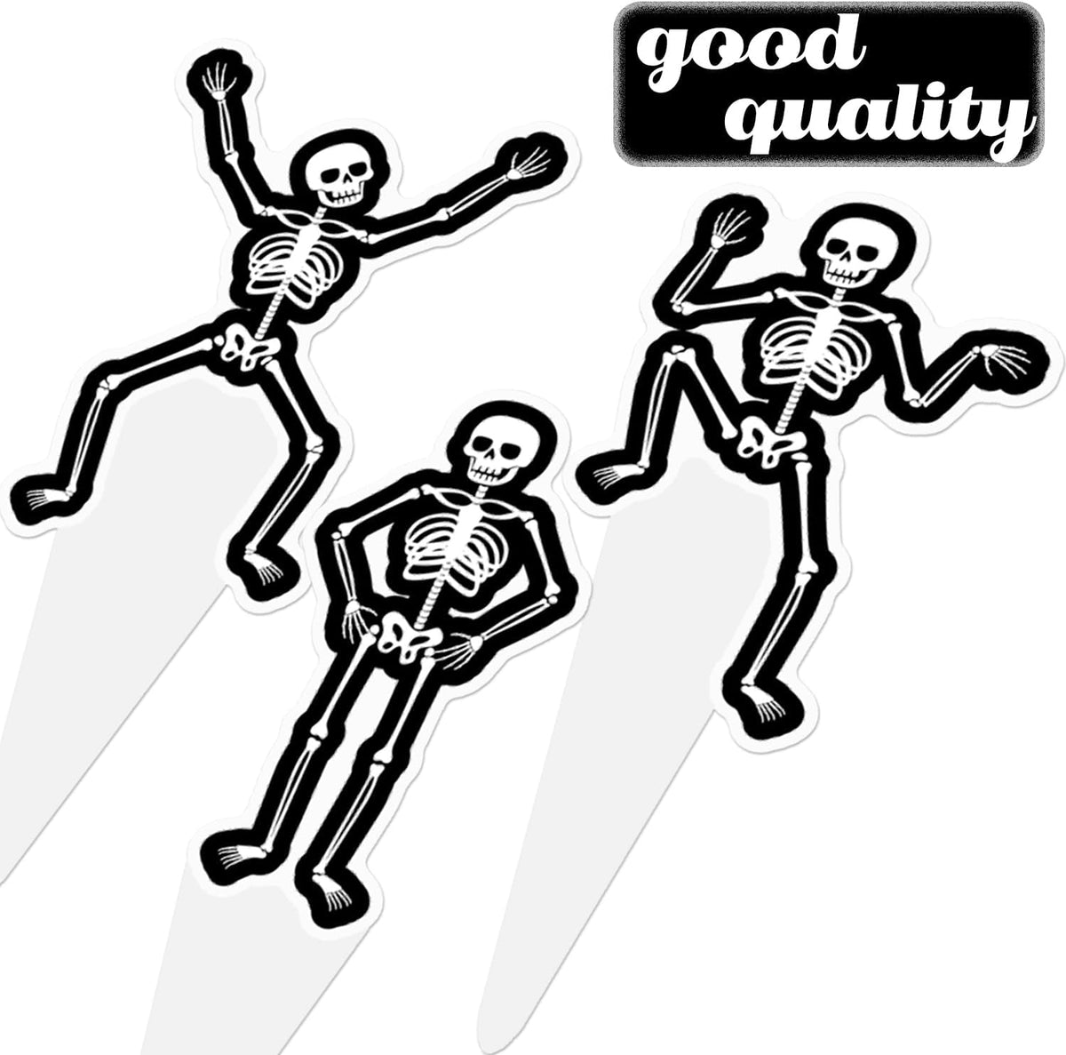 Dancing Skeleton Halloween Cupcake Toppers 48PCS Black Skull Party Cake Decorations Skeleton Cupcake Picks Halloween Birthday Party Decorations for Horror Theme Party Baby Shower Supplies