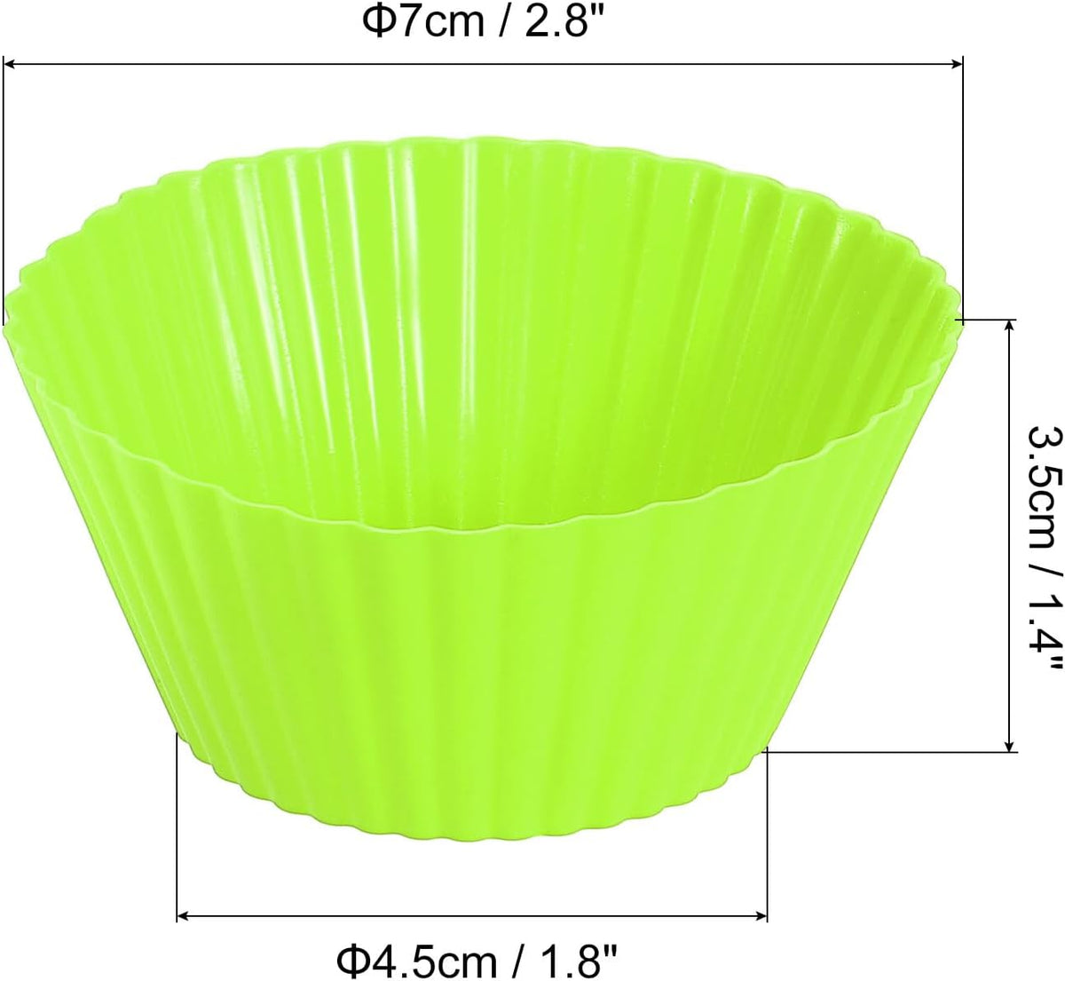 uxcell 18Pcs Silicone Cupcake Liners, Non-Stick Baking Cups, for Cooking Eggs, Baking Muffins and Make a Cake(Green)