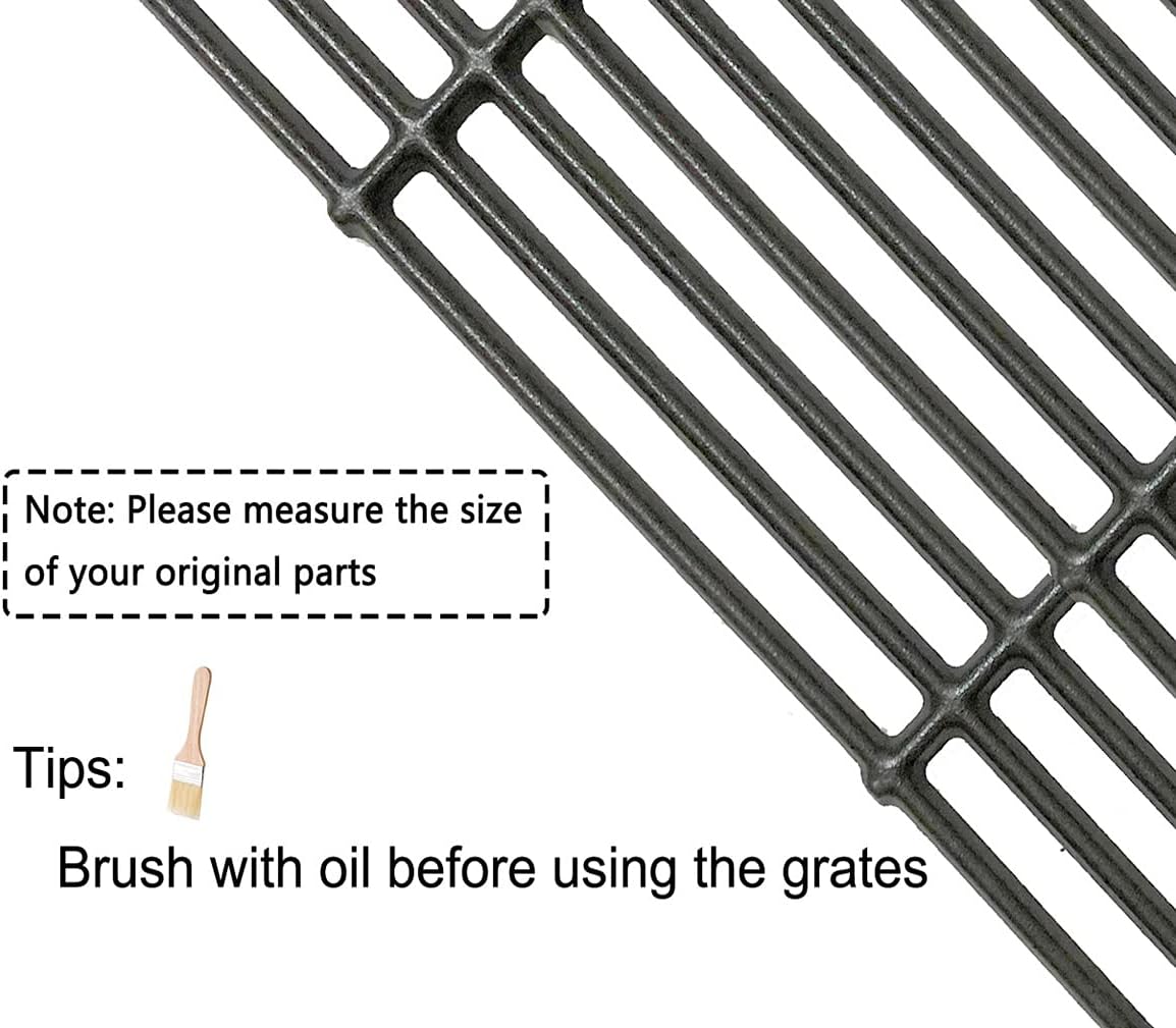 C6505A(4-Pack) 19 3/4" Cast Iron Cooking Grid Grates Replacement for Chargriller 2121, 2123, 2222, 2828, 3001, 3008, 3030, 3725, 4000, 4208, 5050, 5072, 5252, 9020