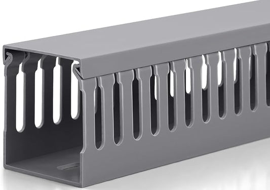 68in (4X L17in) Professional Server Rack Cable Management Raceway, H2.4 x W2in Large Capacity Cable Raceway Kit, Electrically Safe PVC, Open Slot Wire Raceway for Under Desk/Computer/Network Cords