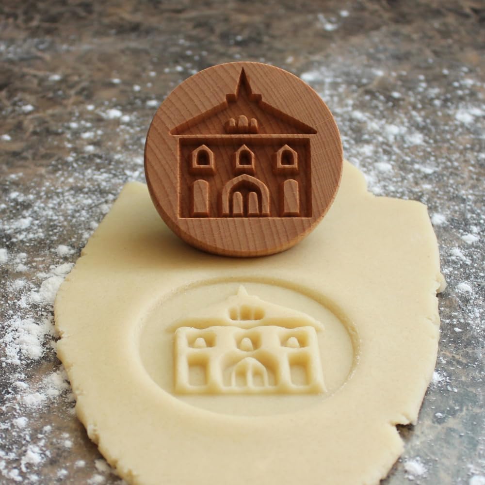 Wood Cookie Stamp, 2.5 Inch (Small Church CS-094)