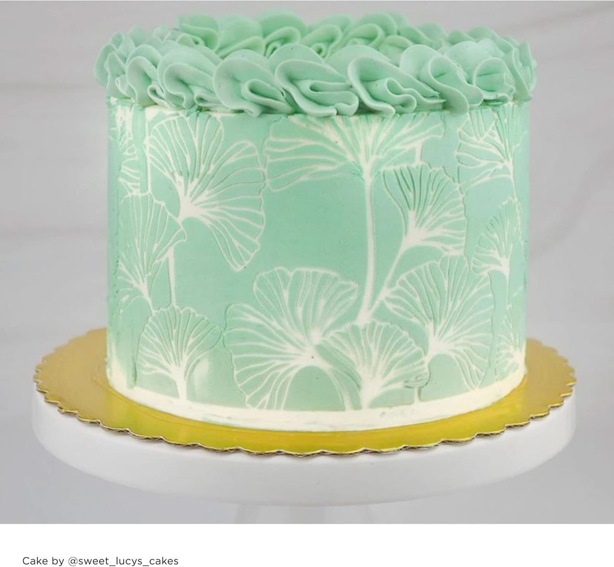Large Cake Decorating Stencil (Ginko) Ginkgo Leaves Pattern