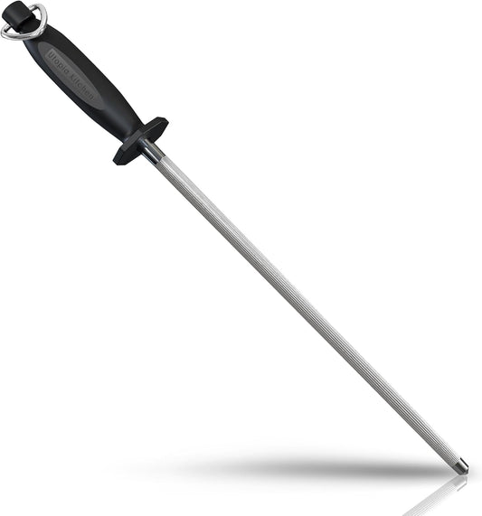 Utopia Kitchen 08 Inch Honing Steel Knife Sharpening Steel Sharpening Rod Black