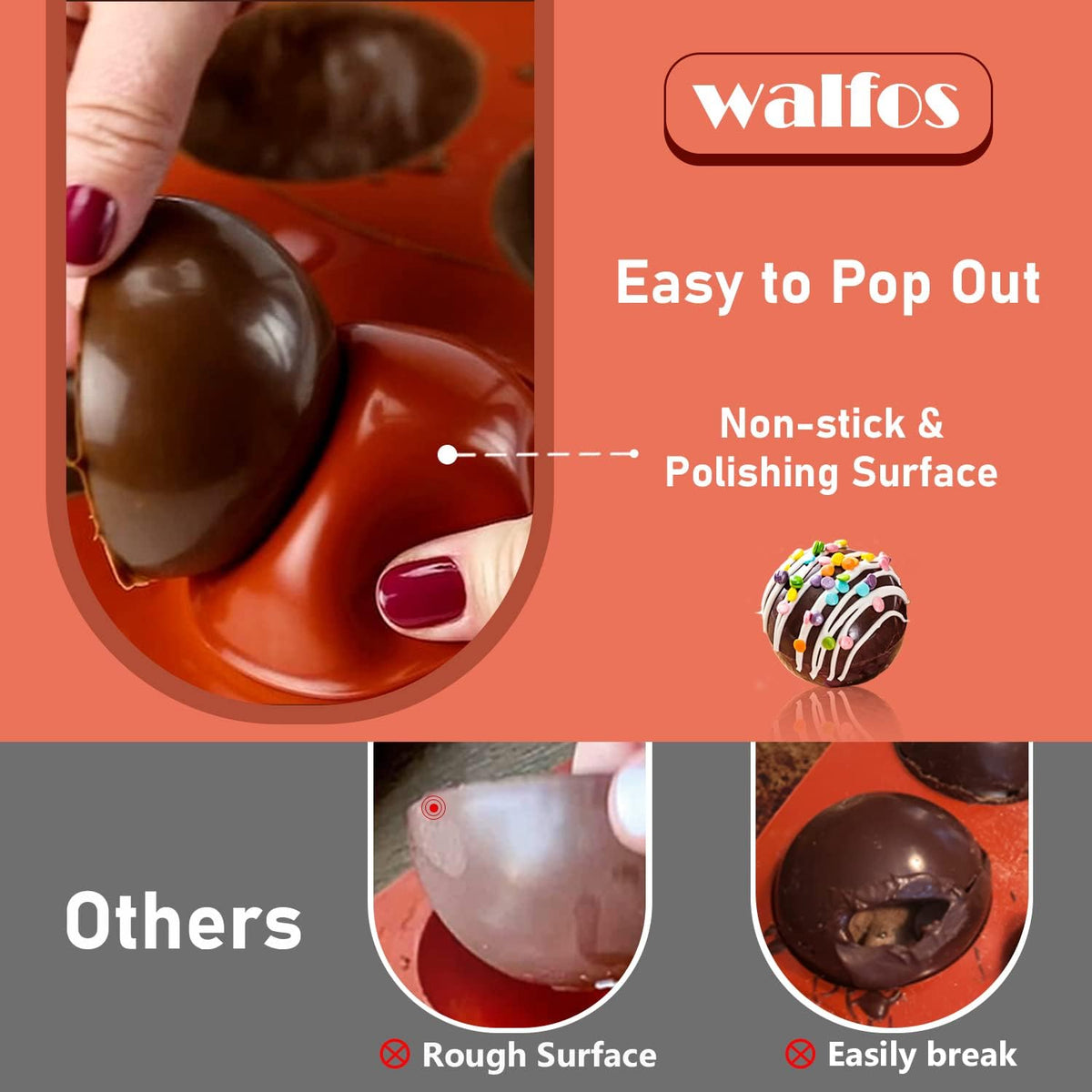 Extra Large 5-Cavity Semi Sphere Silicone Mold, 2 Packs Half Sphere Silicone Baking Molds for Making Chocolate, Cake, Jelly, Dome Mousse
