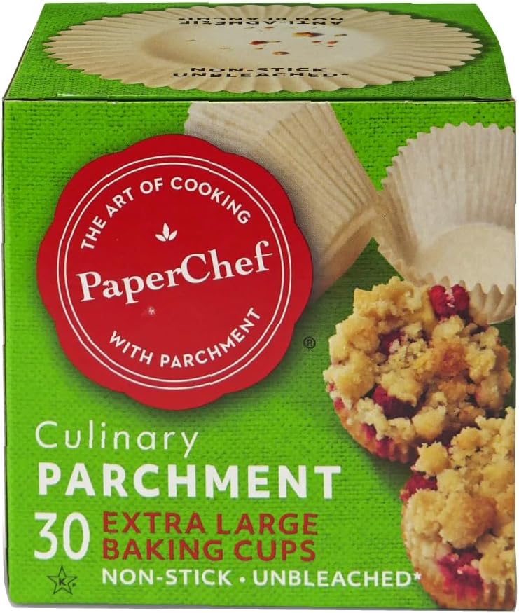 X-Large Parchment Baking Cups - Easy Release, Non-Stick Paper - 30 Count