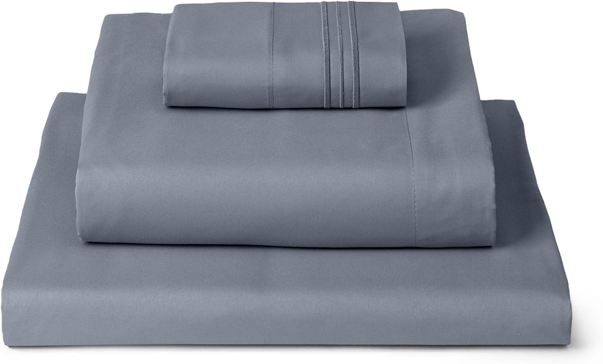 Mellanni Twin XL Sheets Set - 3 PC Iconic Collection Bedding - Hotel Luxury, Extra Soft, Cooling Bed Sheets - Wrinkle, Fade, Stain Resistant (Twin Extra Long, Mineral Gray)