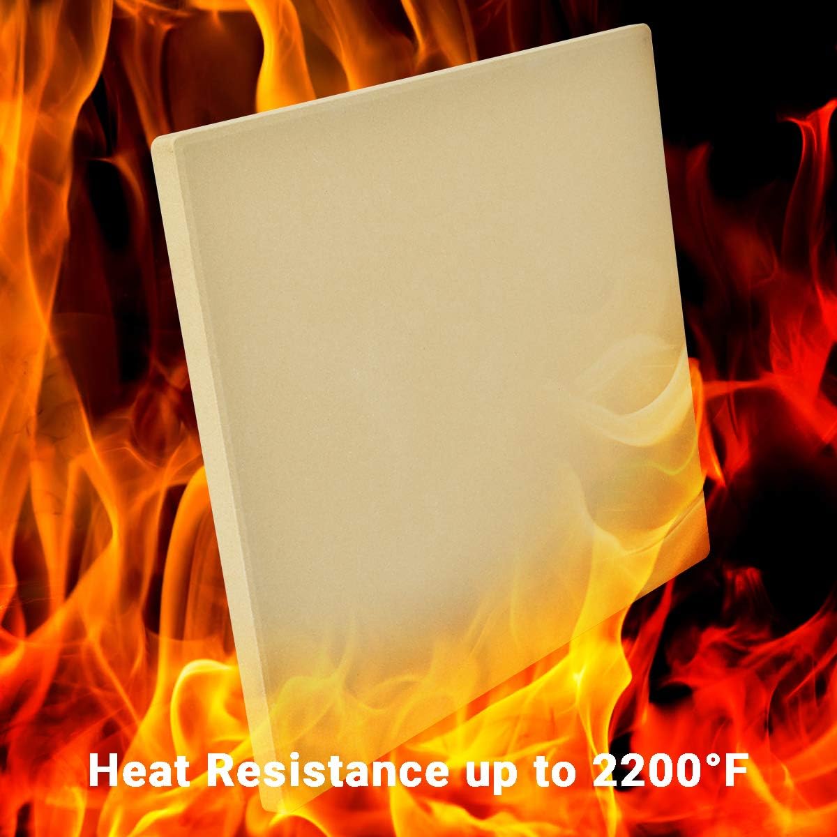 Onlyfire Pizza Stone for BBQ Oven and Grill - 15 x 12 Inch Rectangular Baking Stone Thermal Shock Resistant - Heavy Duty Large Ceramic Pizza Pan for Best Crispy Crust Pizza Bread