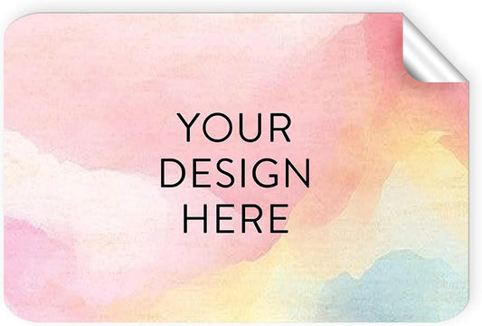 100 Custom Vinyl Stickers - Upload Your own Image, Text, Design, Logo - Personalized Logo Labels for Handmade, Packaging, Bottle, Jars, Candle, Brand Stickers (Watercolor, 3x2)