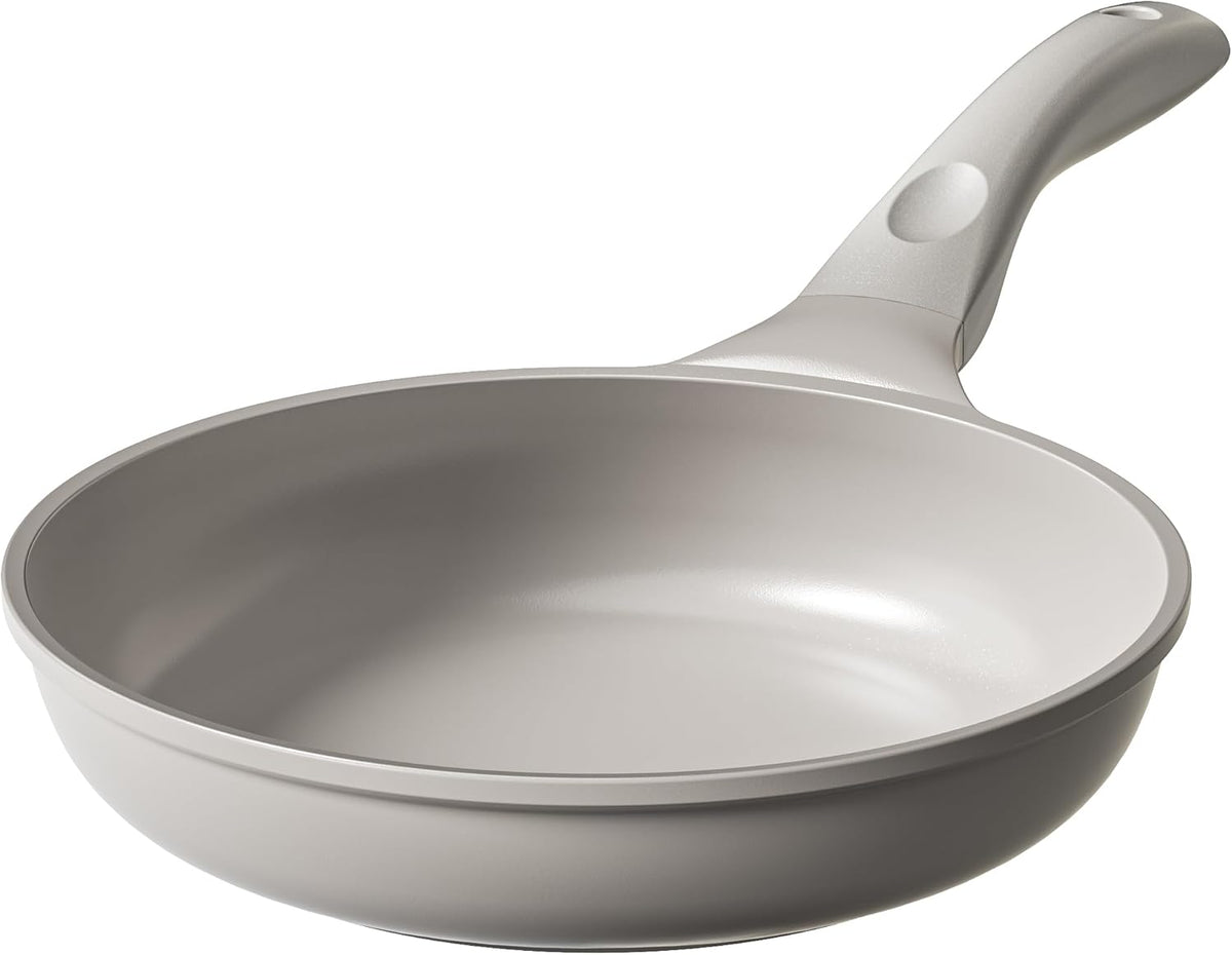 Redchef Nonstick Frying Pan Skillet, Non Stick Ceramic Frying Pan, Egg & Omelet Pans, Non Toxic, Kitchen Healthy Cookware, PFAS & PTFE & PFOA Free,Induction Compatible, Gray, 9.5"
