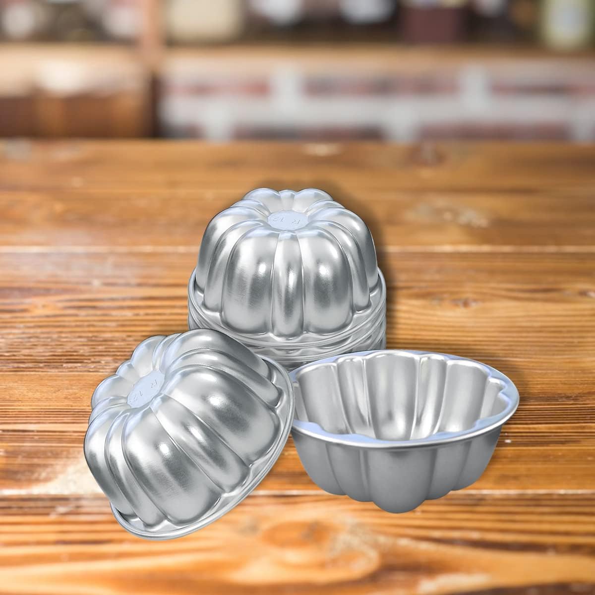 Weilan Cup Cake Molds Aluminum Molds for Jello Pudding Pan Cupcake Muffin Cups Cake Tartlets Nonstick for Steaming and Baking