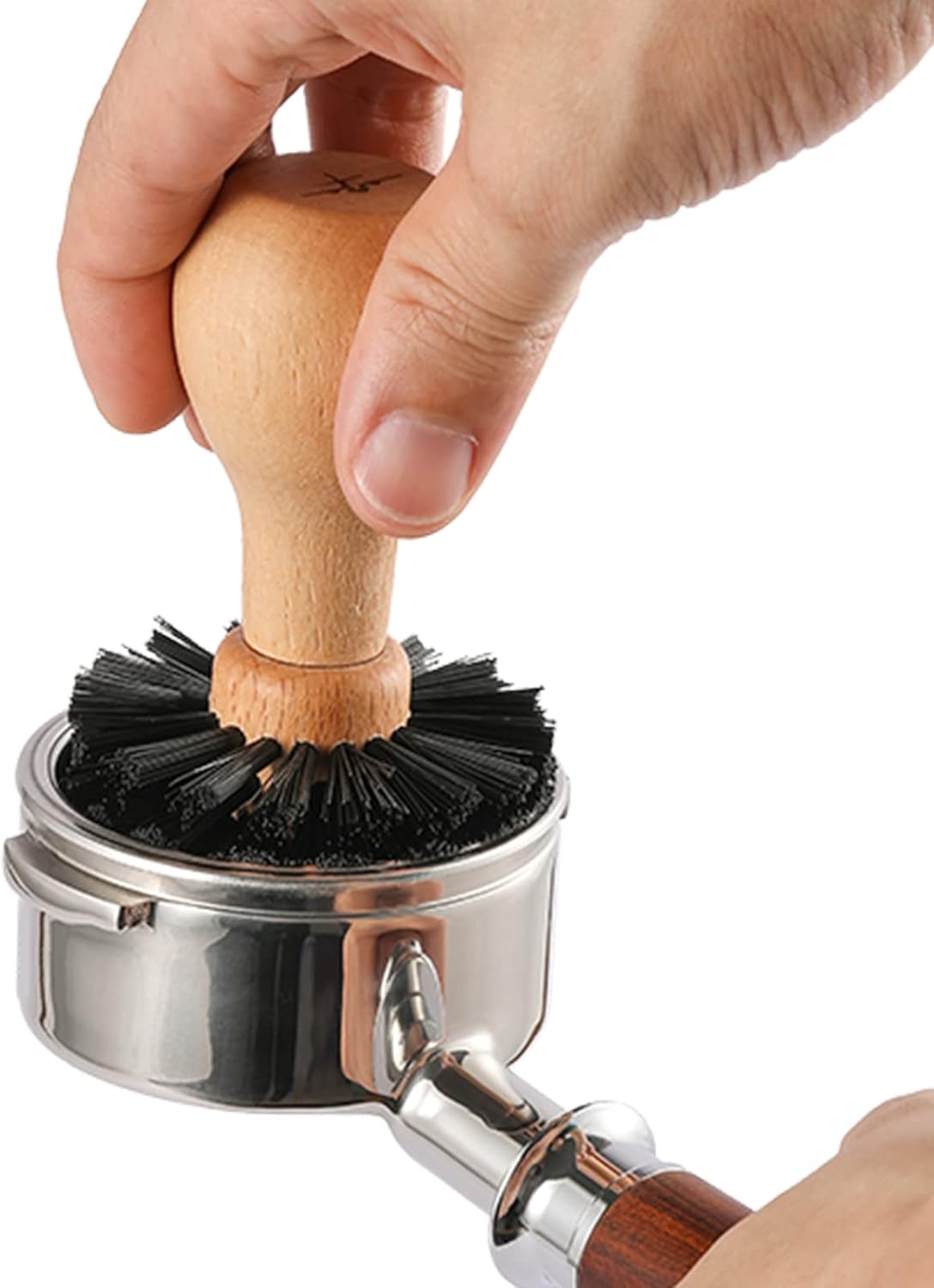 MHW-3BOMBER Coffee Portafilter Cleaning Brush Espresso Machine Portafilter Brush Speacial for 58mm Portafilter Professional Barista Cleaning Tools Effectively Cleaning B5341