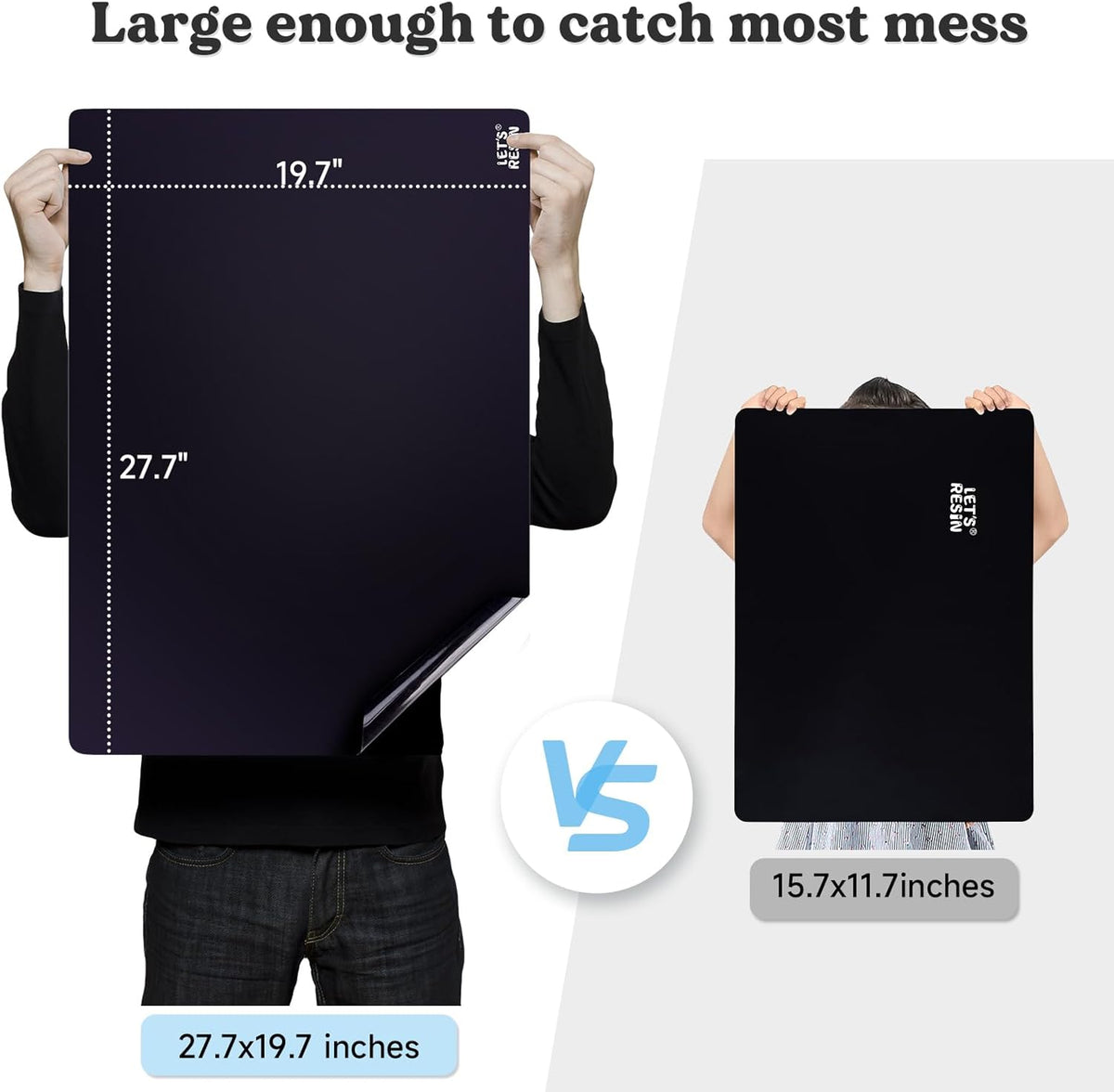 LET'S RESIN Extra Large Silicone Mat for Crafts, 27.7'' x 19.7'' Nonstick & Nonslip Silicone Crafts Mat, Multipurpose Heat-Resistant Table Protector Silicone Sheets for Resin, Liquid, Paint, Clay