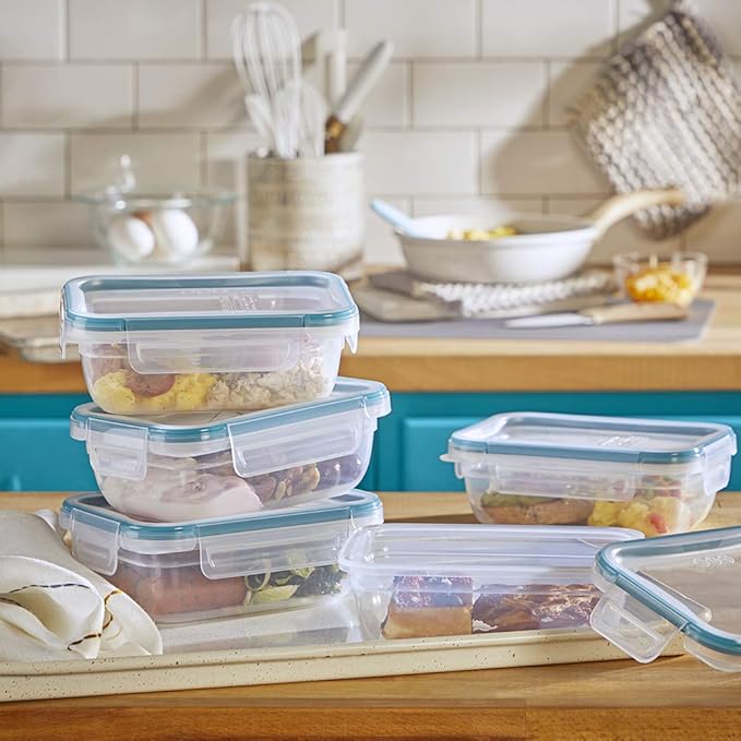 Snapware Total Solutions (5-Pack, 3 Cup) Plastic Food Storage Containers Set, Airtight & Leakproof Locking BPA-Free Lids Tupperware, Freezer Dishwasher Microwave Safe