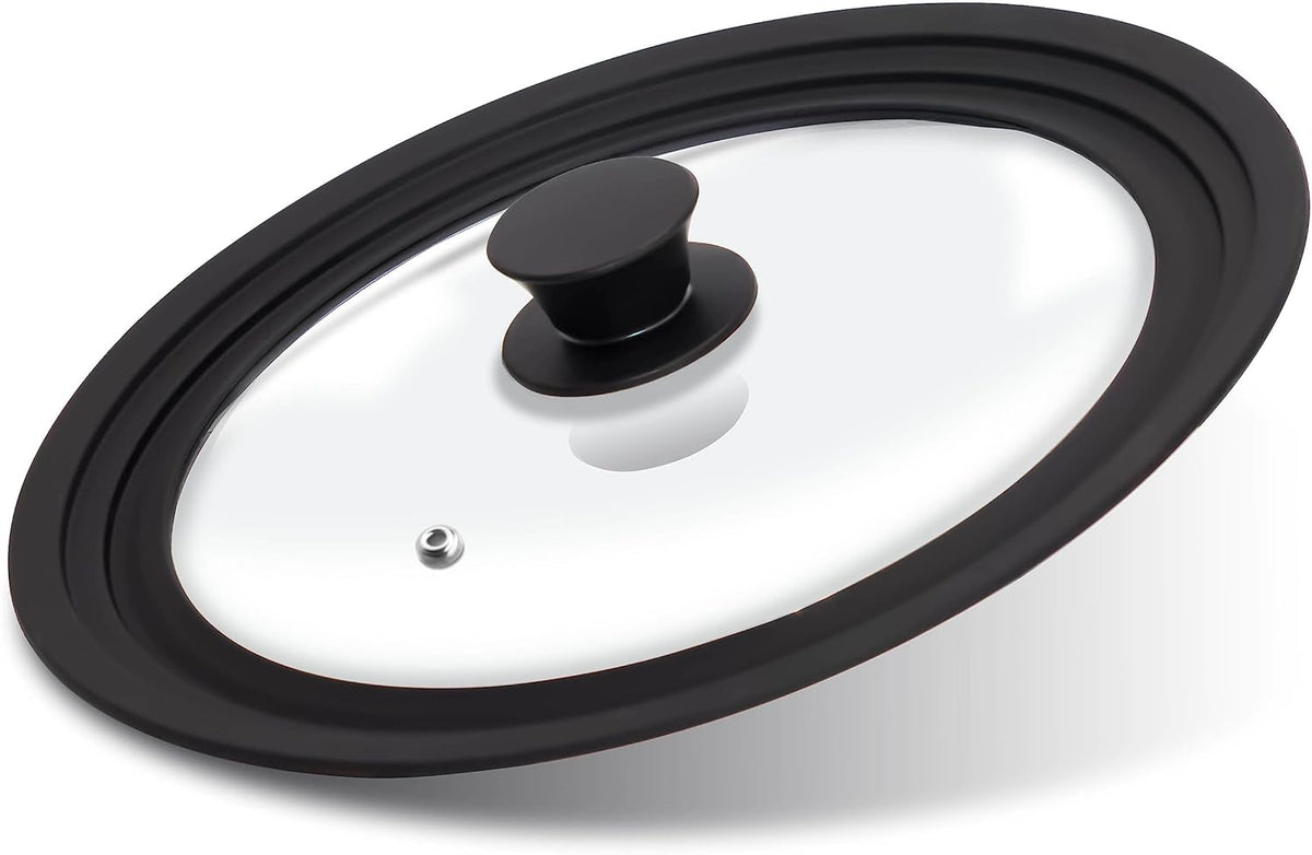 Tempered Glass Lid - Universal Lid with Heat Resistant Silicone Rim for Pots, Pans and Skillets - Pan Cover Replacement Lid Fits 9.5", 10" and 11" Diameter Cookware