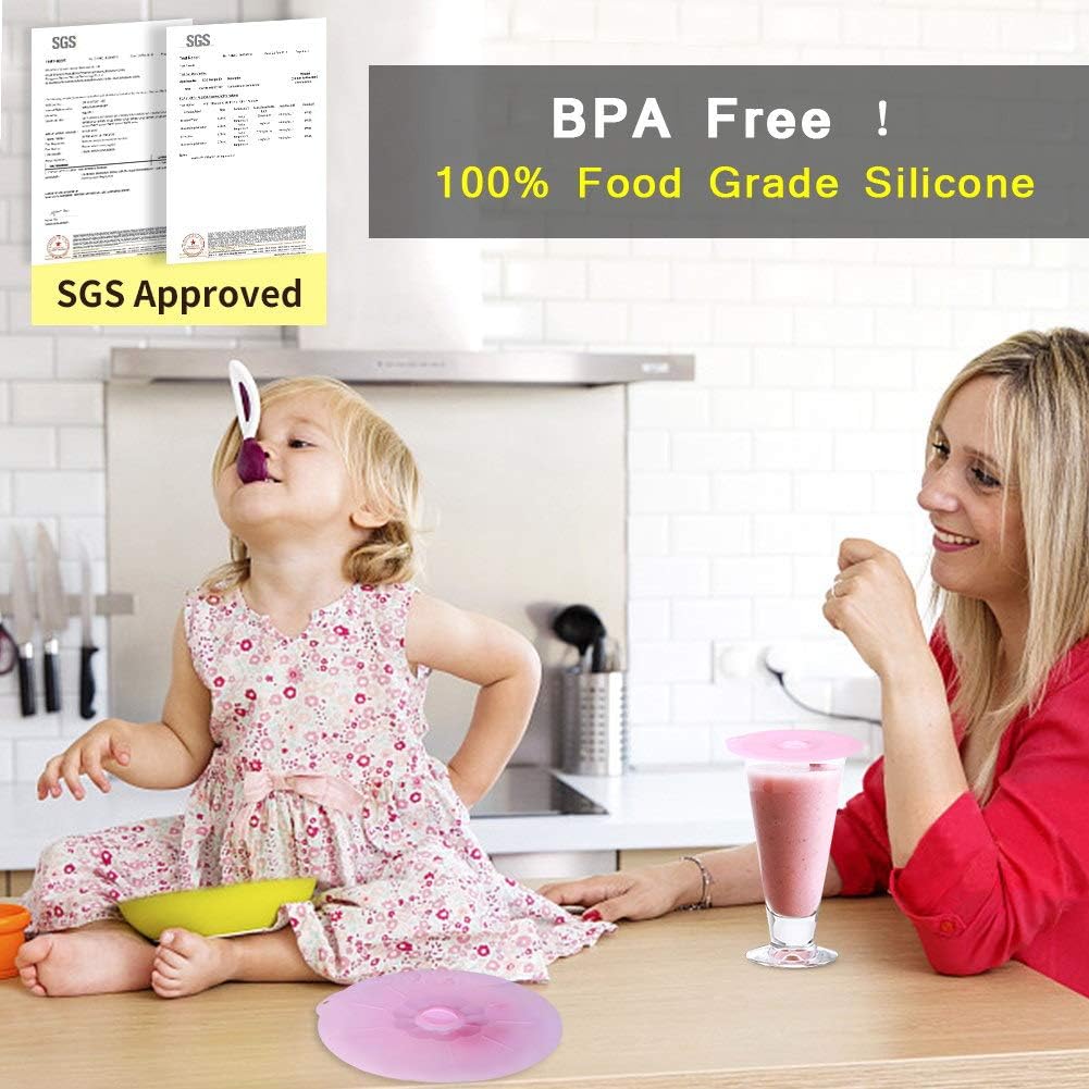 Silicone Lids Covers - Microwave Food Cover for Bowls,Cups,Pots,Pans Food Safe BPA Free Silicone Bowl Covers Easy to Clean and Storage