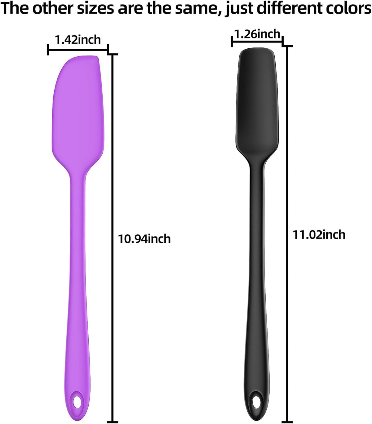 Slim Silicone Spatula Set, 5 Piece Food Grade Rubber Spatulas for Baking, Cooking, and Mixing High Heat Resistant Non Stick Dishwasher Safe BPA-Free (Multicolor)