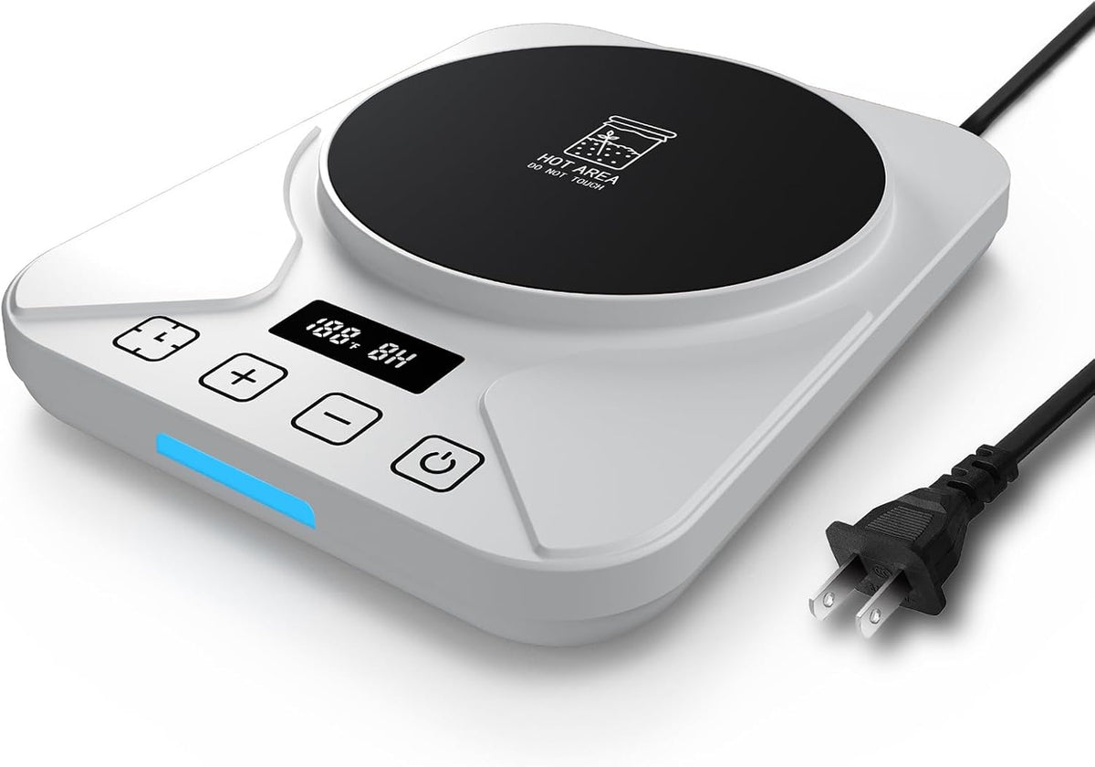 Sourdough Starter Warmer Mat - 24H Timer - Precise 1°F Thermostat Control (70-100°F) - Smart Memory Warming On/Off - Fits Jars Up to 40oz - Perfect for Home Baking (White)