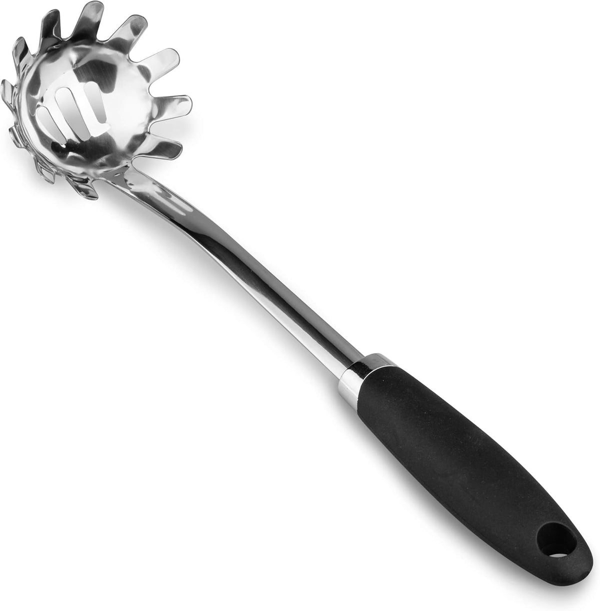 Brushed Stainless Steel Non-Slip Ergonomic Handle Pasta