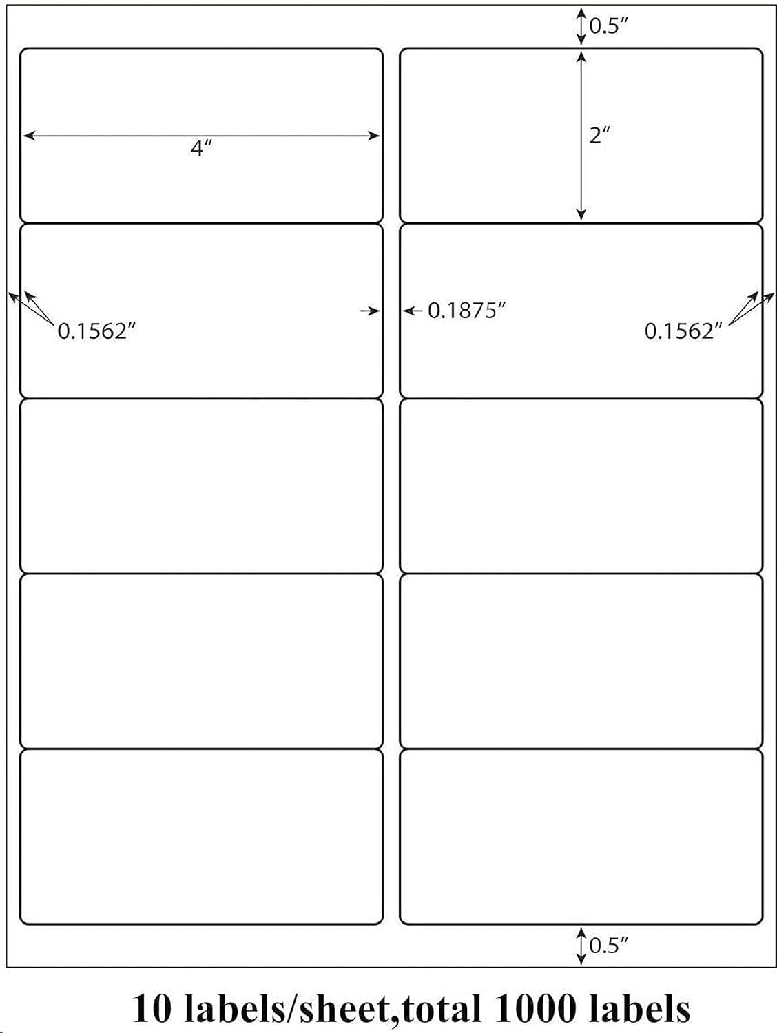 9527 Product 2x4 inch Shipping Labels, 300 Labels per Pack, Laser/Inkjet Compatible, Self-Adhesive
