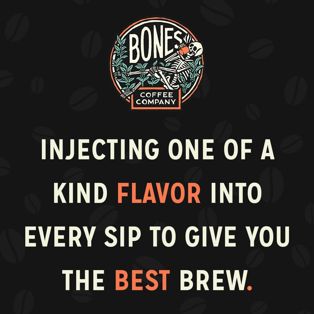 Bones Coffee Company Ethiopia Single-Origin, Citrus, Floral and Berries Notes, Ground Coffee Beans, Low Acid Light Roast Arabica Beans Flavored Coffee, 12 oz Ground
