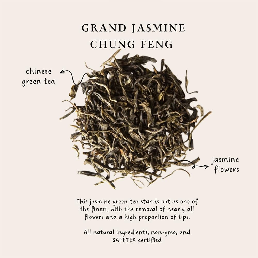 Palais des Thés - Grand Jasmine Chun Feng - Jasmine Green Tea - 3.5oz Loose Leaf Metal Gift Tin, Serves 20-25 Cups
