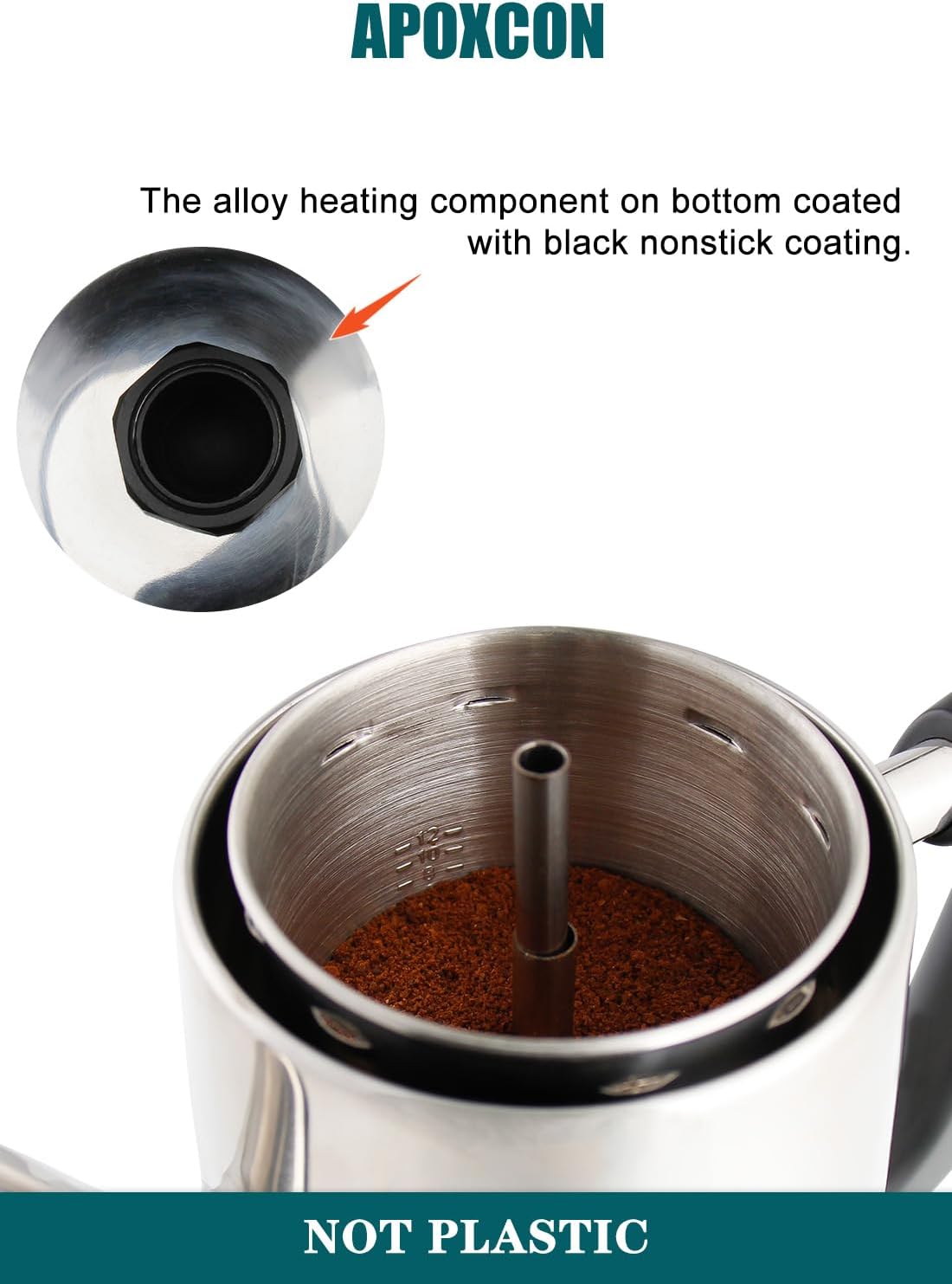 Electric Coffee Percolator Stainless Steel Coffee Maker with Two Heat Resistant Tough Glass Clear Brew Progress Knob Classic Look Keep Warm & Cordless Serving Coffee Pot 12 Cup