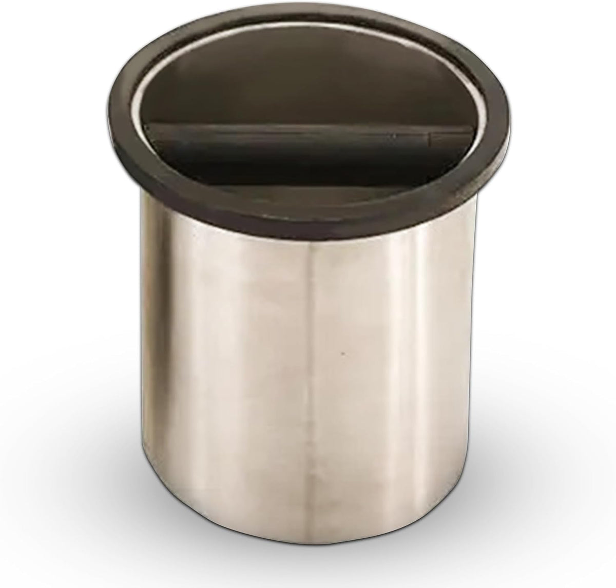 Rattleware Premium Stainless Round Knock Box (6.25" x 7.5") - Bottom Closed, Space-Saving Espresso Grounds Disposal Solution - Ideal for Home & Cafe Baristas