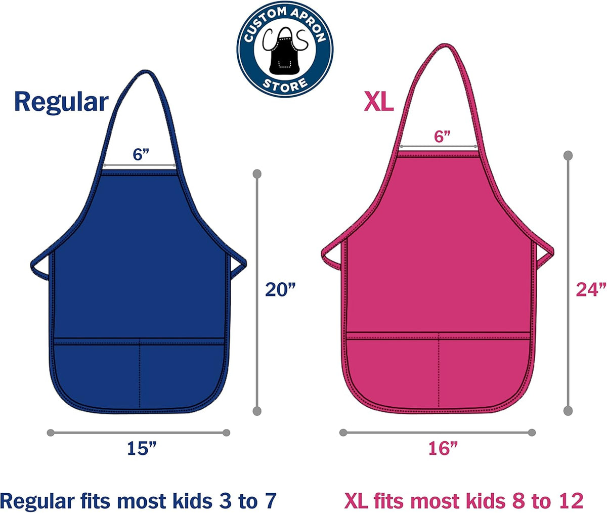 Personalized Kids Apron and Cookie Cutter Bundle | Includes: Custom Chef Apron for Kids | 4 Cookie Cutters