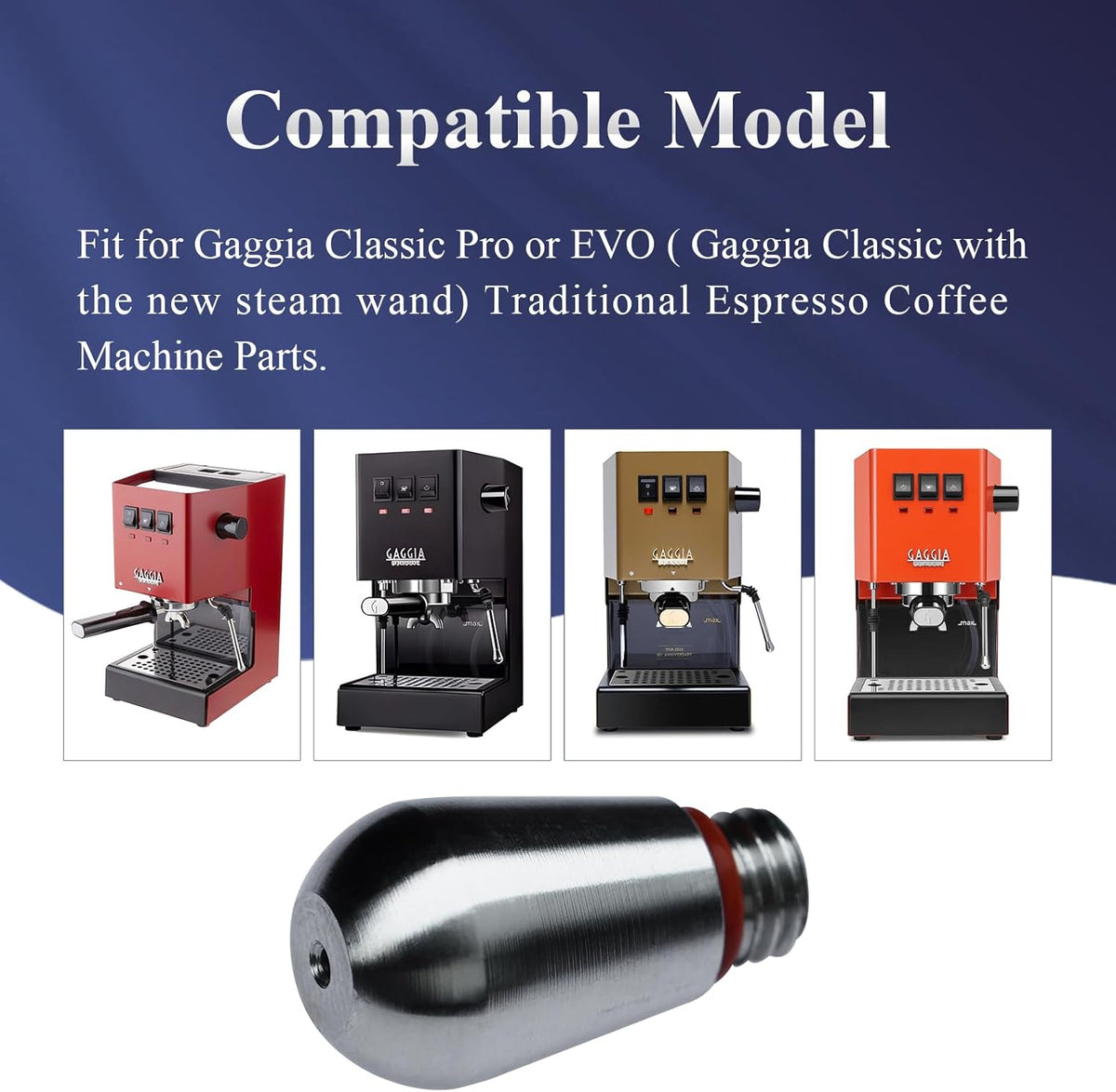 One Single Hole Steam Tip - Compatible With Gaggia Classic Pro or EVO (Gaggia Classic with the new steam wand) Traditional Espresso Coffee Machine Parts