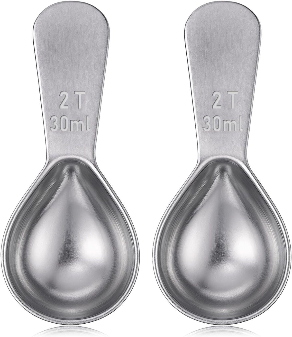 2 Pcs 2 Tbsp Scoop, Stainless Steel 2 Tablespoon Capacity, 30ml Short-Handled Coffee Scoop for Ground Coffees Fits Inside Canisters