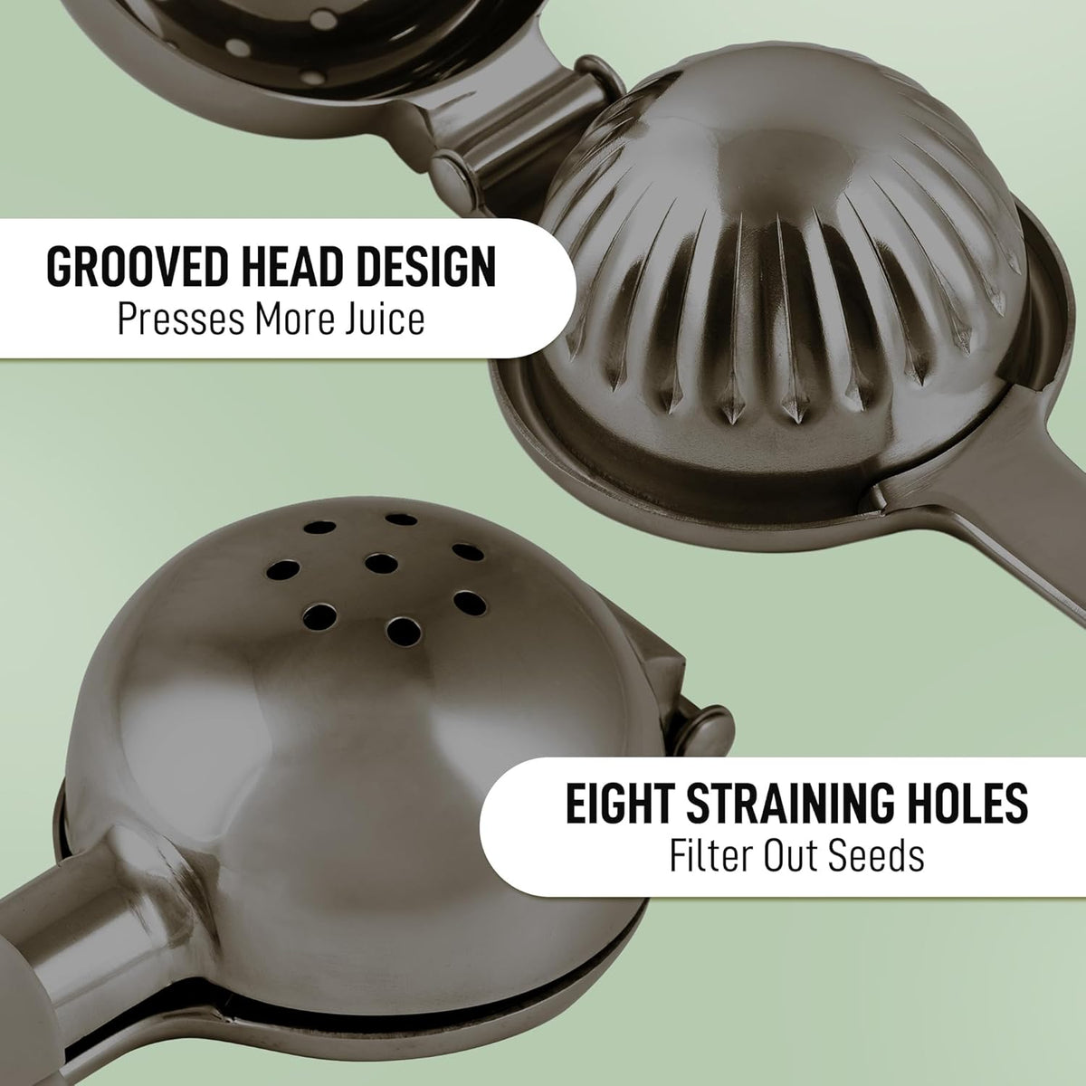 Zulay Extra Large Lemon Squeezer Stainless Steel - Easy Squeeze Heavy Duty Lemon Juicer Hand Press - Ergonomic Citrus Squeezer & Fruit Juicer for Small Oranges, Lemons, & Limes