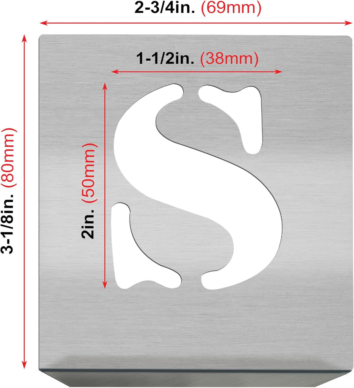 HAUTMEC Vintage Aluminum Letters Stencils, A to Z Aluminum Stencils & Holder, 2"(50mm) Letters, Shop Stencil, Advertising Stencilling, Craft-Printing, Reusable HD00001