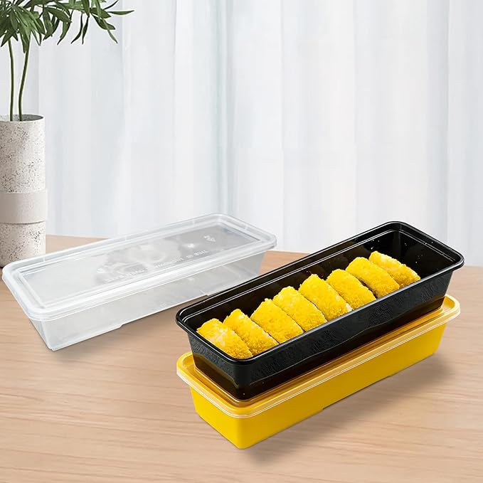 Disposable Food Storage Containers with Lids Meal Prep Compartment To Go Take Out Plastic Black, Sturdy Leakproof Food Safe, Microwave Freezer Dishwasher Safe (50, 1 compartment)