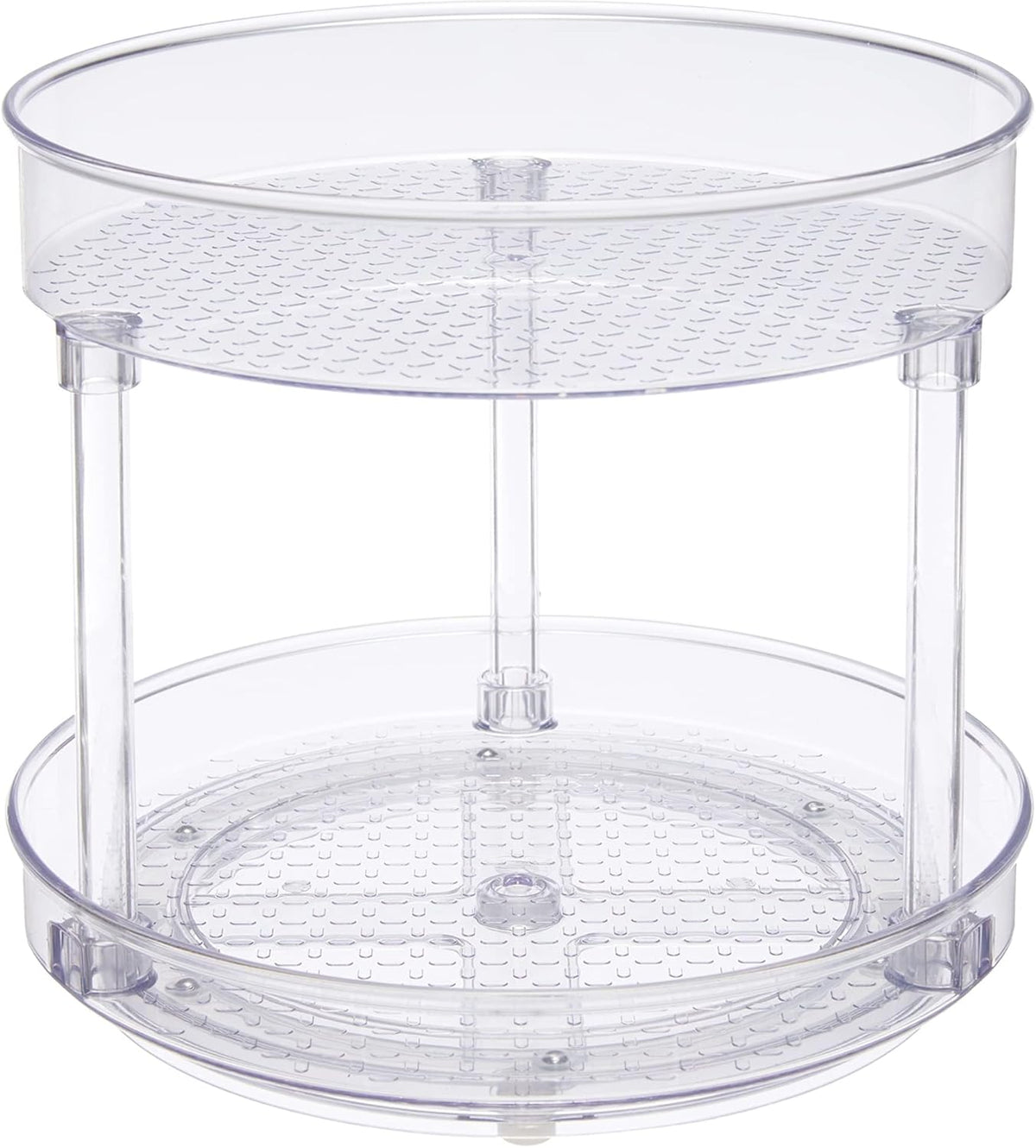 Amazon Basics Lazy Susan Turntable Organizer, 9" Diameter, 2 Tier, Clear