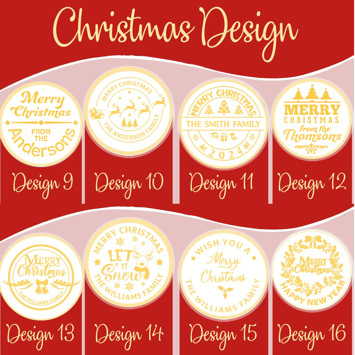 Personalized Christmas Cookie Stamps Customizable Name Cookie Stamps With Handle Cutter For Cookie Baking Decorating Cakes And Handmade Christmas Gifts Perfect (Raised cookie design)