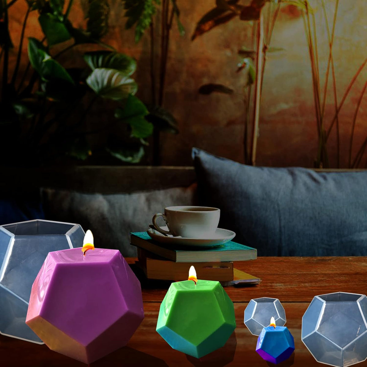 3PCS Sphere Resin Molds Silicone, 3D Geometry Candle Molds Pentagon Polyhedral Ball Molds for Epoxy Resin Candle DIY Craft Art Making Home Decoration
