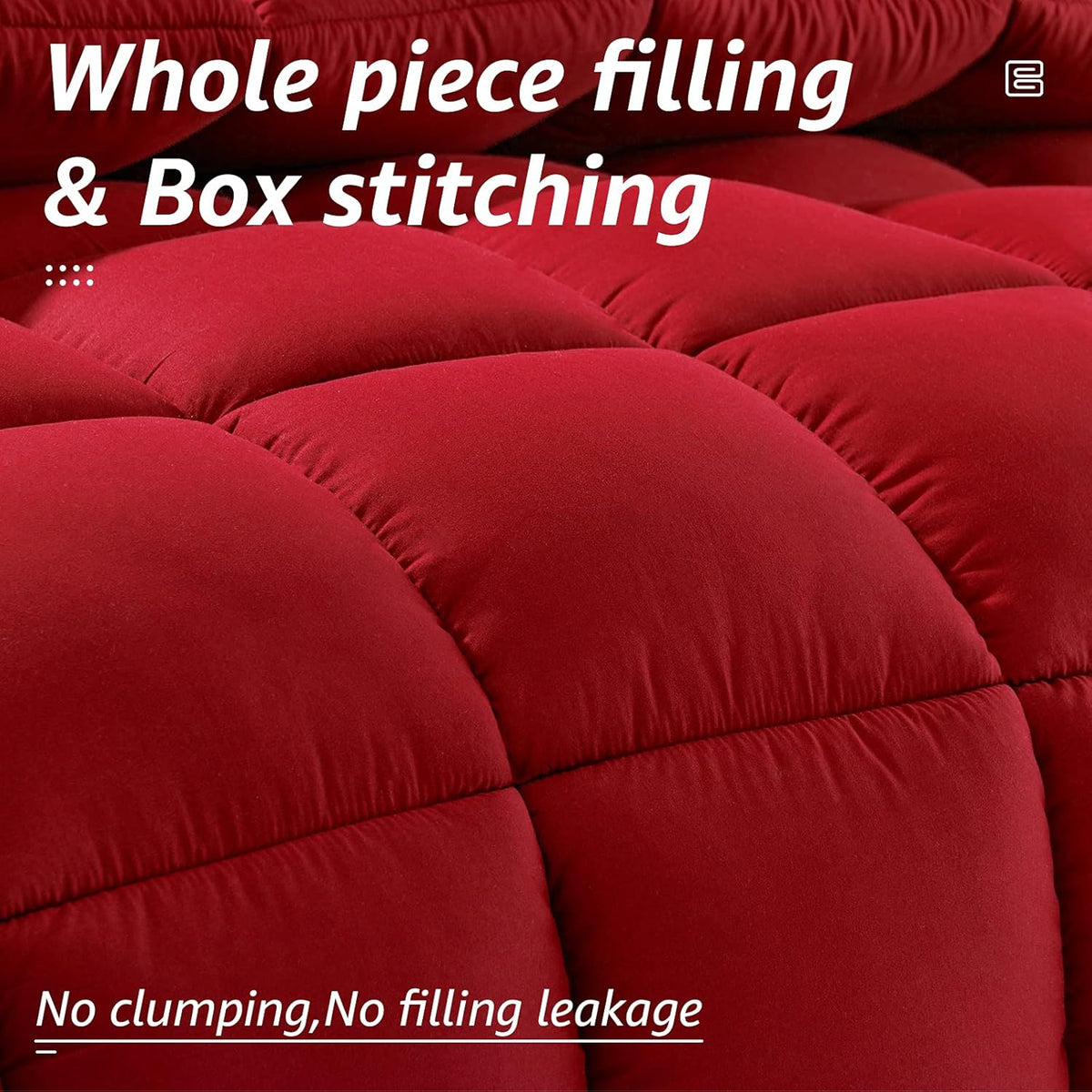 HYLEORY All Season California King Size Bed Comforter - Cooling Down Alternative Quilted Duvet Insert with Corner Tabs - Winter Warm - Machine Washable - Red