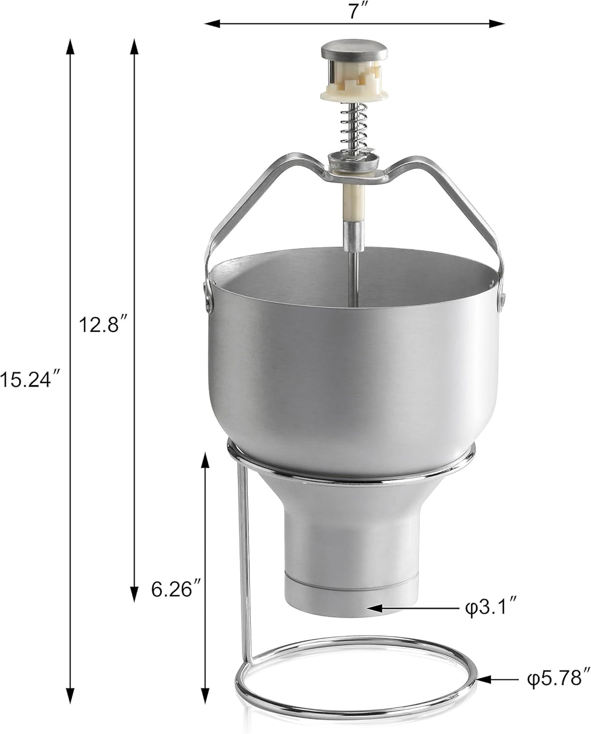 New Star Foodservice 37463 Commercial Grade Aluminum Pancake Dispenser with Stand, Silver