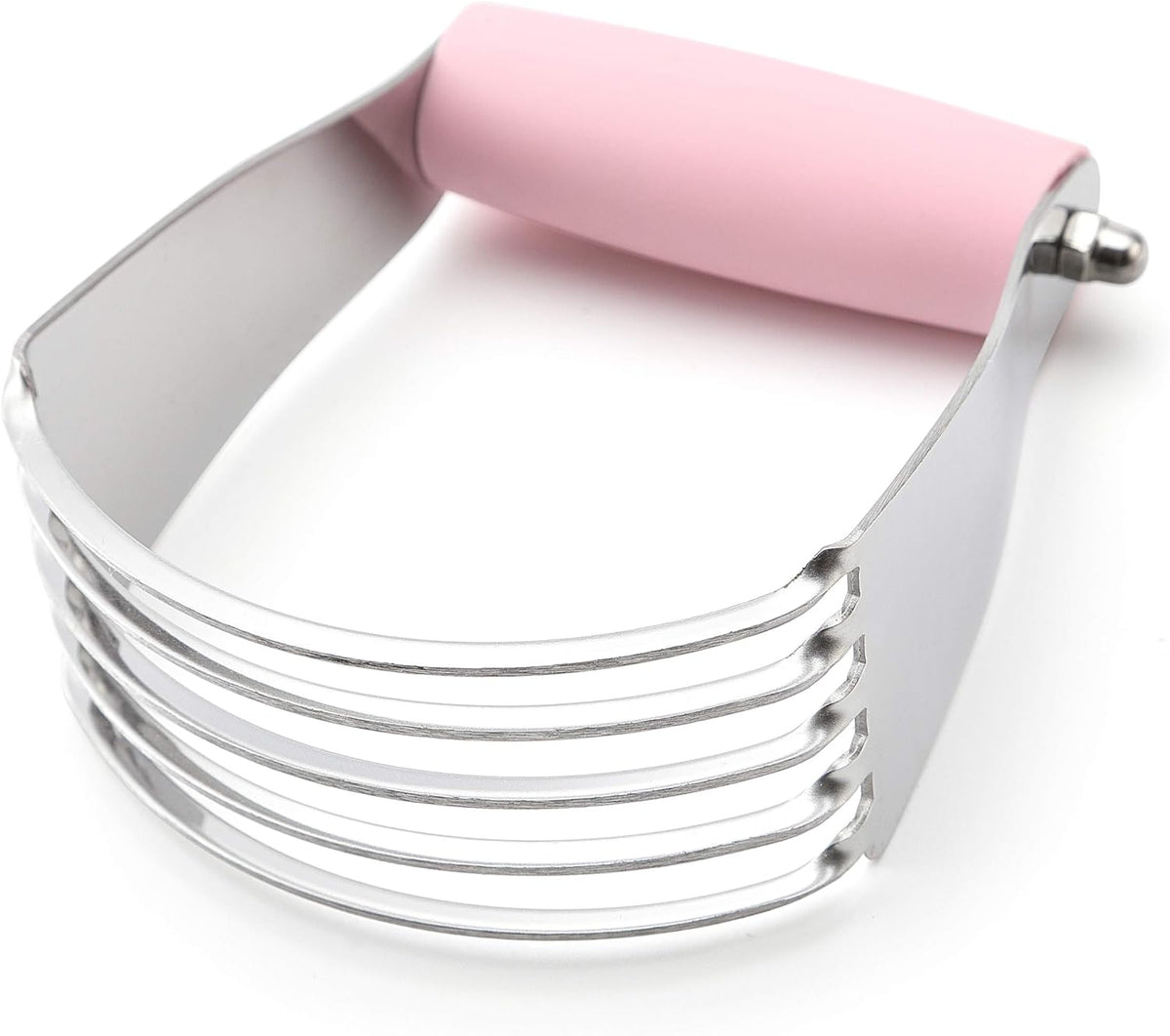 Spring Chef Medium Size Dough Blender For Baking, Stainless Steel Dough Cutter Tool, Manual Pastry Cutter Tool with Sharp & Thick Blades, Dishwasher Safe Pastry Blender for Easy Mixing - Pink Lemonade