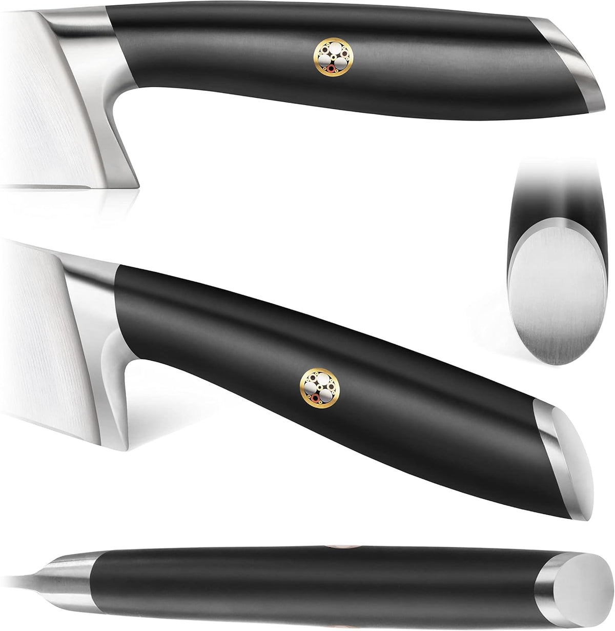 Cangshan L Series 7-Piece Cleaver Knife Block Set, Forged German Steel, Black, 1027112