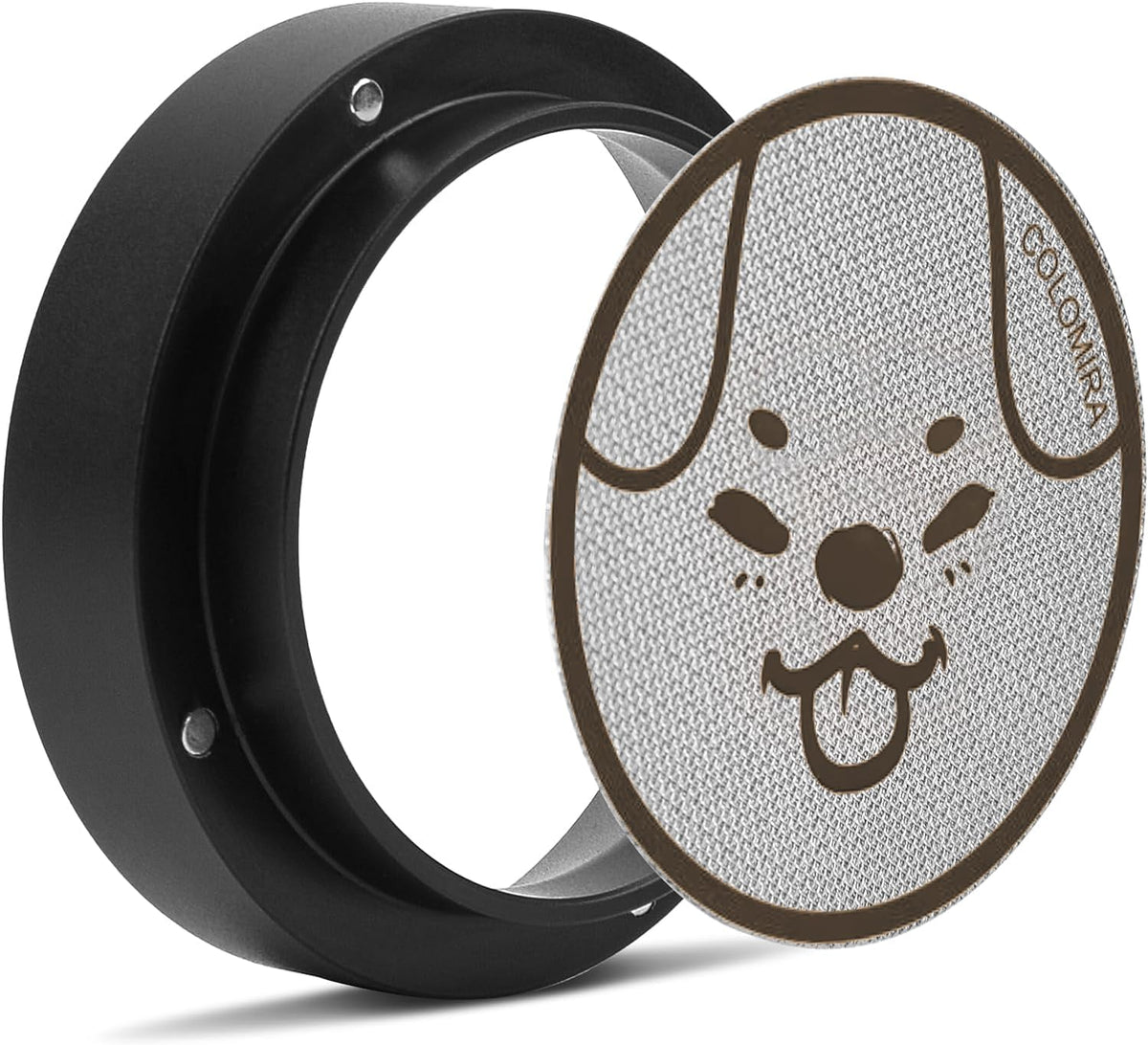 54mm Espresso Accessories Kit, Dosing Funnel and Puck Screen Set, Magnetic Coffee Funnel, 53.5mm Reusable Espresso Puck Screen, Espresso Tools(Doggie)