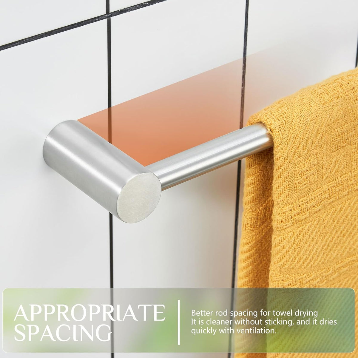 KOKOSIRI Towel Holder Brushed Nickel 36-Inch Towel Rack for Bathroom Wall Mount Single Bar Stainless Steel Bathroom Hardware Accessories, B4007BR-L36