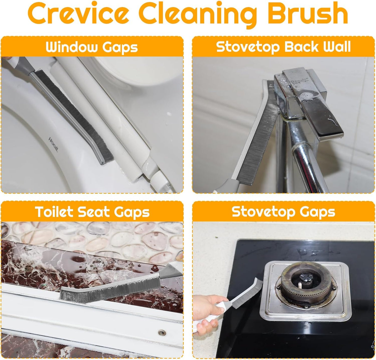 Cleaning Brush Grout Scrub Brush,Home Kitchen Bathroom Window Gap Cleaning Tools,4 pcs Hard Bristle Scrubbing Brush,Kitchen Bathroom Tile Toilet Home Essentials Cleaner Household Use