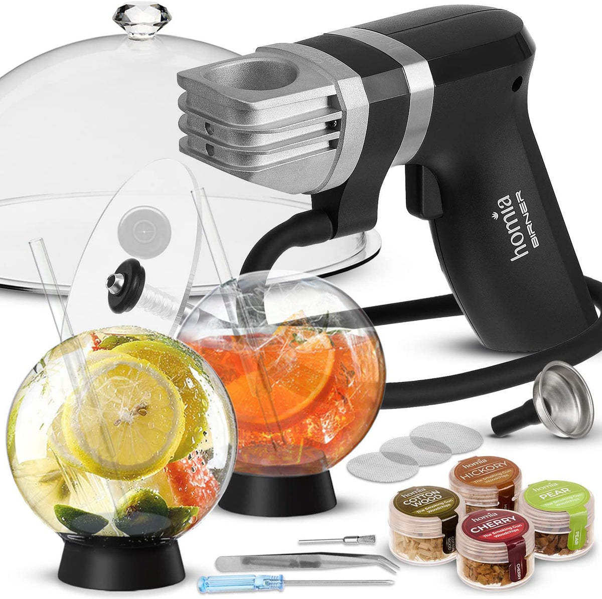 Cocktail Smoker Kit - Whiskey Smoker Kit - Smoke Infuser Birner PRO - Premium Kit, 13 PCS, with Accessories and Wood Chips - Cold Smoke for Food and Drinks - Gift for Men