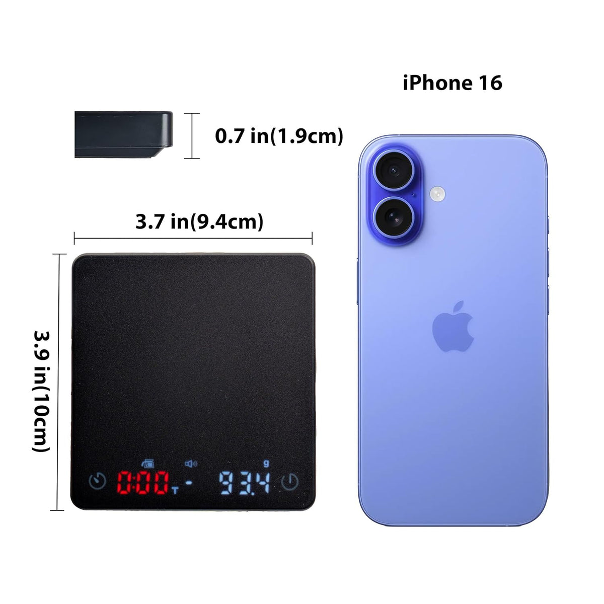 Nano Coffee Scale with Timer, Espresso Scale with Auto Tare, Touch Sensor and Silicone Cover