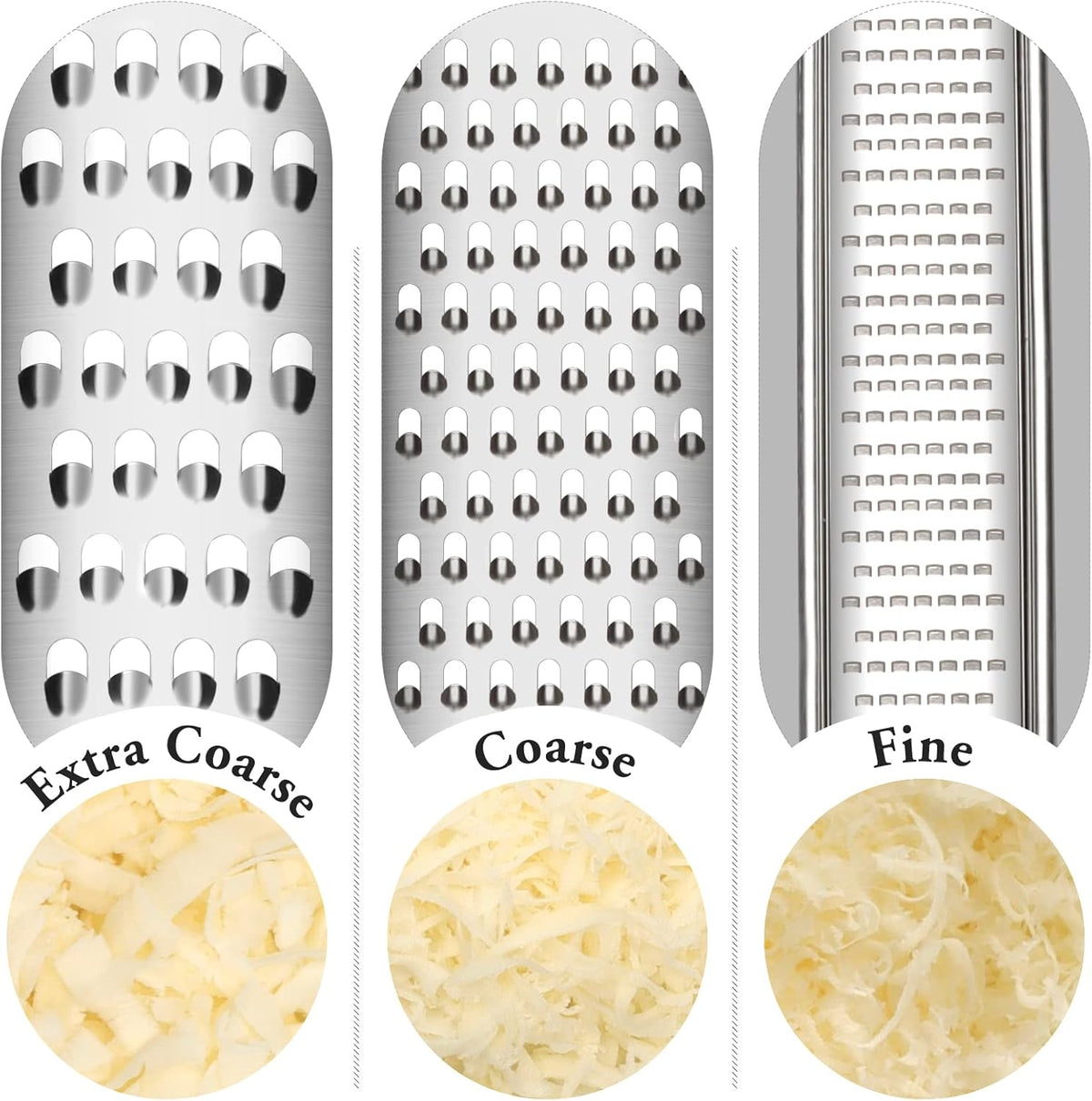 Cambom Lemon Zester Grater Three-piece Suit - Heavy Duty Kitchen Tool for Parmesan Cheese, Ginger, Garlic, Nutmeg, Chocolate, Vegetables，Fruits，Stainless Steel Grater Dishwasher Safe Clear