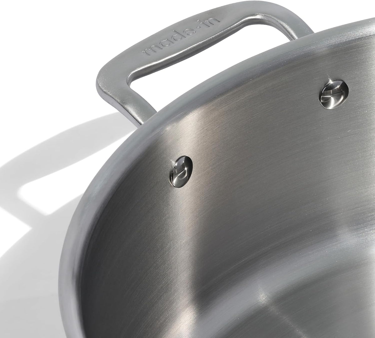 Made In Cookware - 10 Quart Stainless Steel Rondeau Pot w/Lid - 5 Ply Stainless Clad - Professional Cookware - Crafted in Italy - Induction Compatible