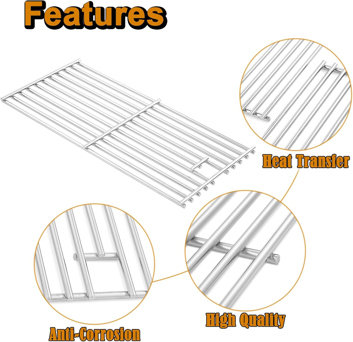740-0781 Grates Grill Replacement Parts for Kitchenaid 6 Burner Grill Parts 720-0856V 730-0856V 5 Burner 720-0856 750-0781 740-0781 Sam's Club 730-0856 Stainless Steel Grill Grates Cooking Grids