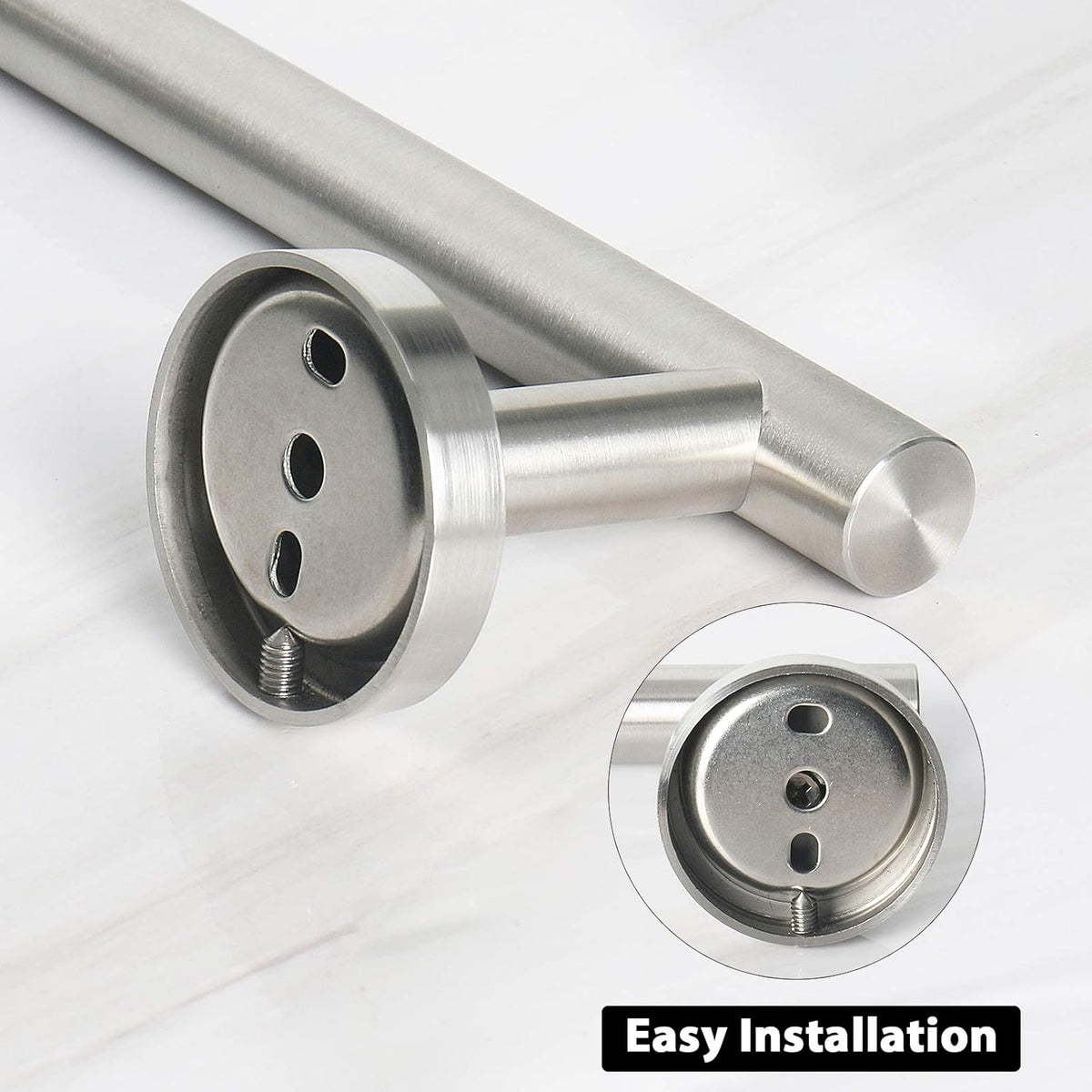 NearMoon Bathroom Towel Bar, Bath Accessories Thicken Stainless Steel Shower Towel Rack for Bathroom, Towel Holder Wall Mounted (1 Pack, Brushed Nickel, 12 Inch)